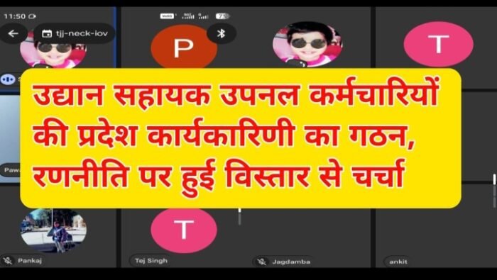  उद्यान सहायक उपनल कर्मचारियों की प्रदेश स्तरीय ऑनलाइन बैठक, नई प्रदेश कार्यकारिणी का गठन